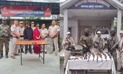 manipur  two kcp cadres arrested  cache of weapons  explosives seized