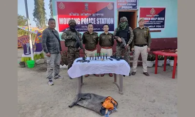 manipur  joint forces recover arms cache and dismantle camp near loktak lake