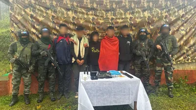 manipur  5 newly recruited proscribed kykl cadres surrender in pallel