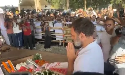 assam  rahul gandhi pays tribute to zubeen garg at sonapur cremation site