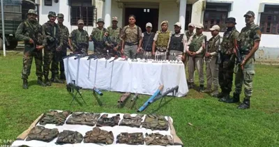 two militants hideouts busted  arms recovered in manipur