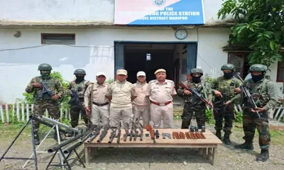 manipur  security forces bust militant camp in chandel  recover arms and ammunition