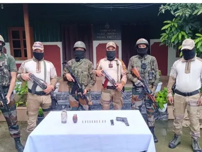 manipur  security forces bust hideout  recover arms   ammo