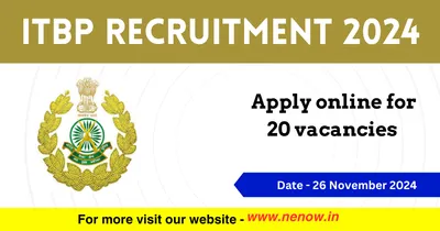 itbp recruitment 2024   apply online for 20 vacancies