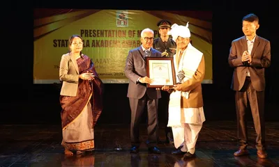 manipur governor presents state kala akademi awards to 69 artists  writers