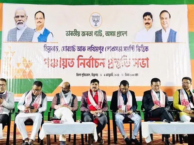 bjp strategizes for gaon panchayat elections in assam