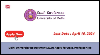 delhi university recruitment 2024  apply for asst  professor job