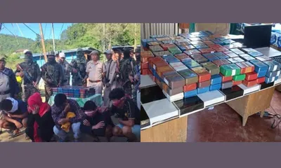 manipur  2 kg brown sugar seized  five drug smugglers arrested