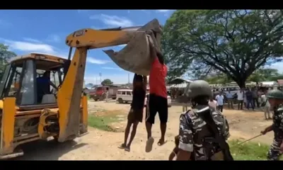 assam  viral video of 2 halting  eviction causes uproar