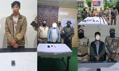 manipur  three senior rebels arrested with huge cache of weapons
