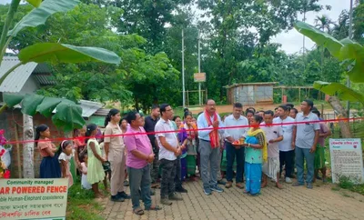 assam  3 km solar fence inaugurated in goalpara to curb human elephant conflict