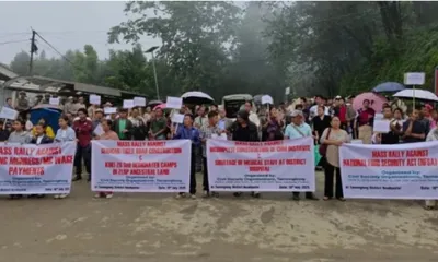 manipur  nagas in tamenglong protest over long pending development  healthcare issues