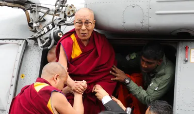photos inside  dalai lama arrives in sikkim on three day visit