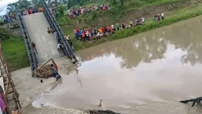 manipur  newly built bridge collapses in imphal  truck driver killed