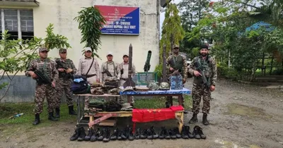 manipur  insurgent camp busted  pla flags and arms recovered