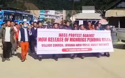 manipur  nagas demand early payment of daily wages for mgnrega pending bills