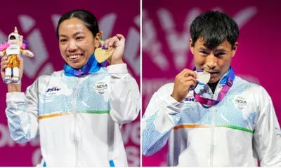 manipur  pm modi  cm khemchand congratulate mirabai chanu and rishikanta on cwg medals