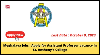 meghalaya jobs   apply for assistant professor vacancy in st  anthony s college