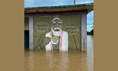 artist neelim mahanta s graffiti seeks national disaster status for upper assam floods