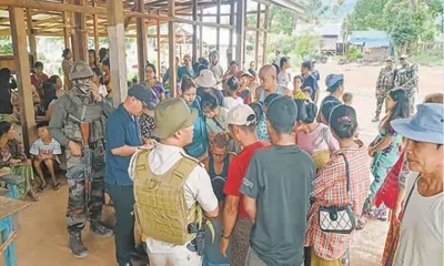manipur  around 500 displaced myanmar nationals undergo biometric registration