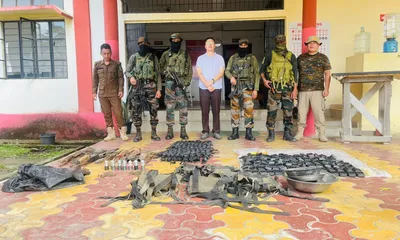 arunachal  assam rifles seize cache of weapons in changlang district