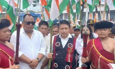 nagaland  hundreds join tiranga yatra in dimapur