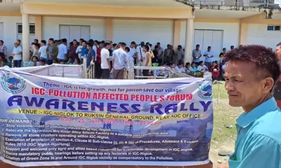 arunachal  villagers rally against silicon factory  demand relocation from niglok igc