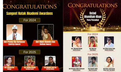assam  eleven artistes selected for sangeet natak akademi awards and yuva puraskar