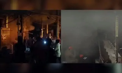 assam  massive fire at cyber mart in guwahati’s fancy bazar kills one  injures three