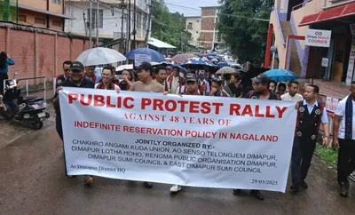 five naga tribes launch protest over job reservation policy in nagaland
