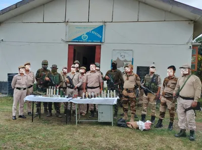 manipur  security forces recover huge cache of arms and ammunition