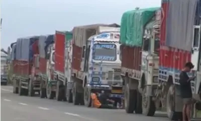 manipur  truck driver dies amid nh 37 congestion  transport unions threaten strike