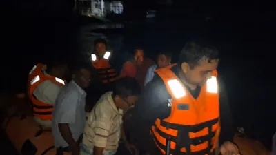 assam  sdrf rescues missing flood relief team in majuli