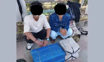 manipur police arrest two smugglers  seize 26 47 kg ganja in sekmai