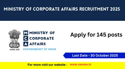 ministry of corporate affairs recruitment 2025   apply for 145 posts