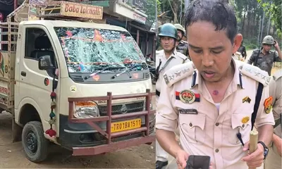 tripura  sepahijala sp injured as bjp and tipra motha supporters clash in takarjala