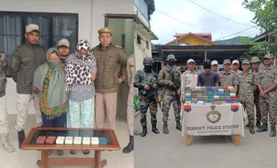 manipur  three drug smugglers arrested  3 kg brown sugar seized