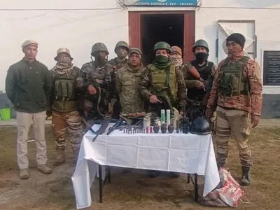 manipur  huge cache of arms and ammo seized in kakching