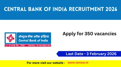 central bank of india recruitment 2026   apply  for 350 vacancies