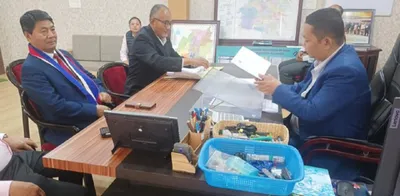 npf’s kachui timothy zimik files nomination for outer manipur lok sabha seat