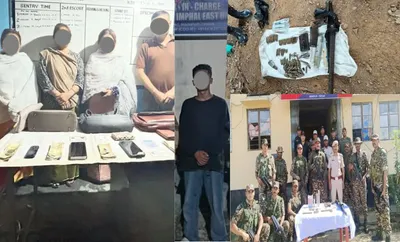 manipur  five insurgents arrested  arms and ammunition seized