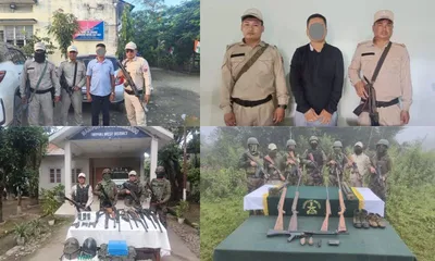 manipur  security forces bust insurgent camps  seize weapons  arrest two militants