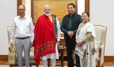 manipur cm meets pm  seeks special focus on peace and development
