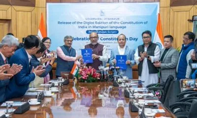 manipur cm releases diglot edition of indian constitution in meetei mayek script