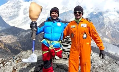 physically challenged uday kumar scales mount rhenock at 16 500 ft in west sikkim