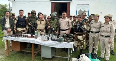 m 16 rifle  pistols  grenades seized in manipur operations