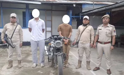 manipur police arrest two for motorcycle theft in thoubal