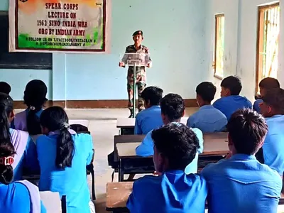 assam  indian army conducts lecture session on sino indian war in tinsukia school