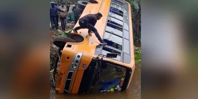 tripura  several students   teachers injured as nit agartala bus plunges into pond