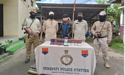 manipur  drug smuggler arrested with brown sugar worth rs 1 5 crore